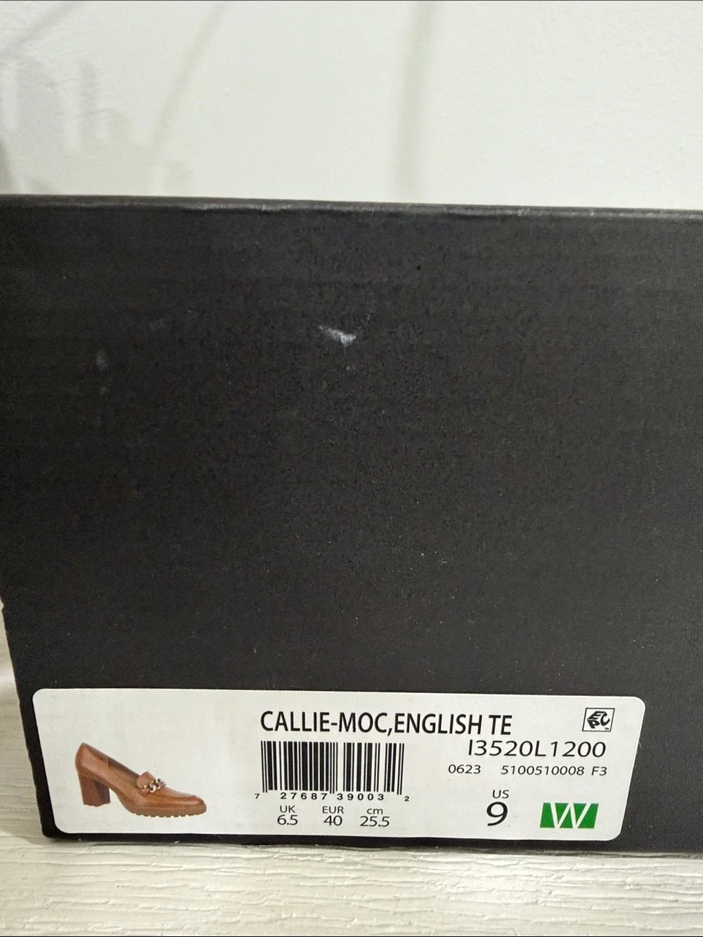Women’s Tan Block Heel Loafer with Chain Accent